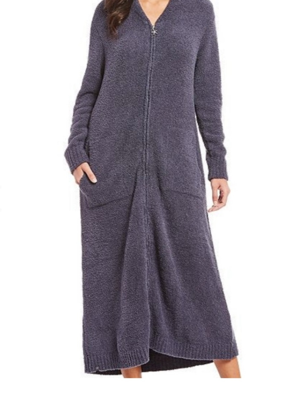 Barefoot Dreams CozyChic Full Zip Robe With Pockets S/M